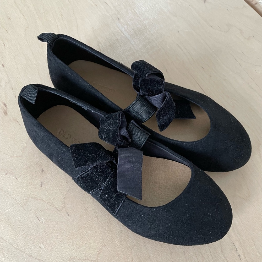 Faux-Suede Ribbon-Bow Ballet Flats for Toddler Girls